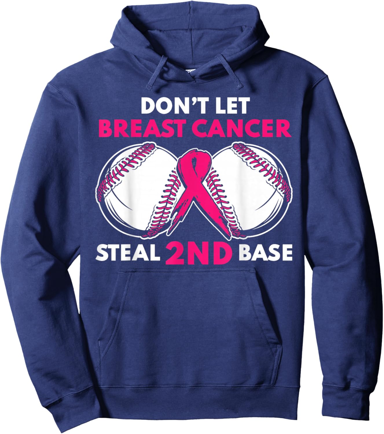 Breast Cancer Awareness Month Cute Baseball Pink October Hoodie - Hoodie | Navy