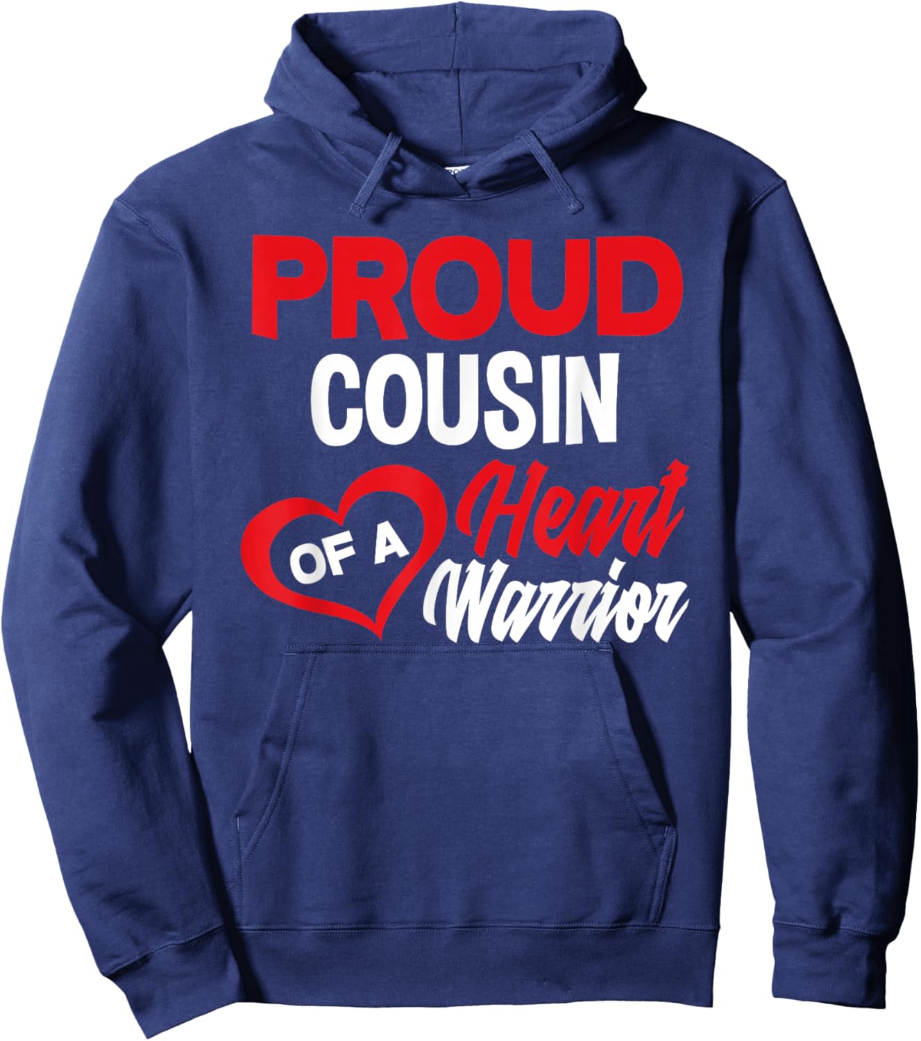 Cousin Of Heart Warrior Congenital Heart Defect Awareness Hoodie - Hoodie | Navy