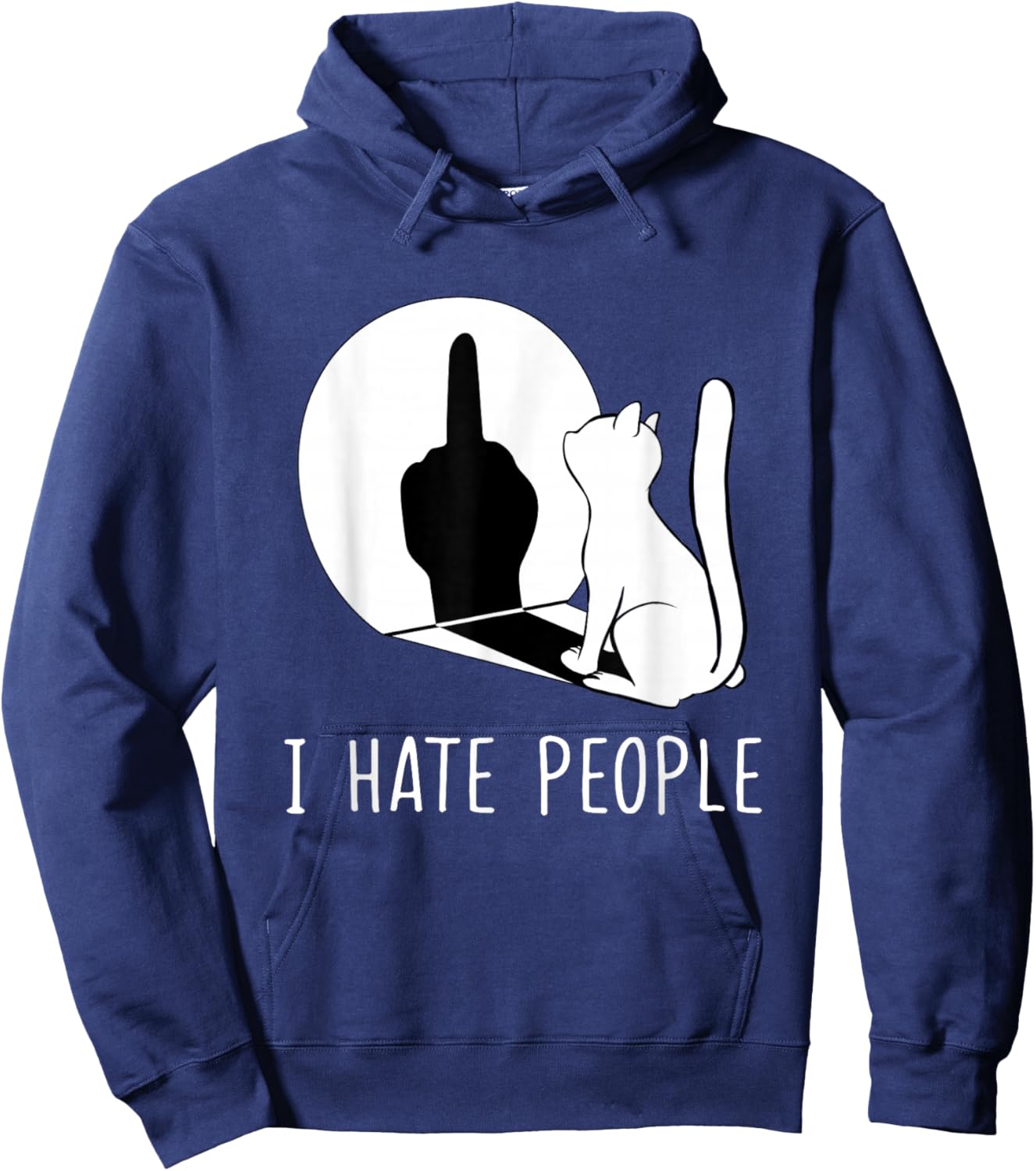 Grumpy Kitten Cats I Don't Like People Cat I Hate People Cat Hoodie - Hoodie | Navy