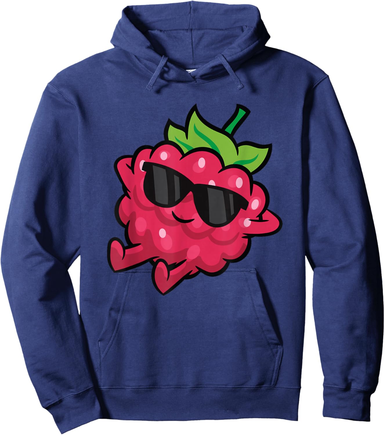 Cute Raspberry Fruit Relaxing Lazy Raspberry Hoodie - Hoodie | Navy