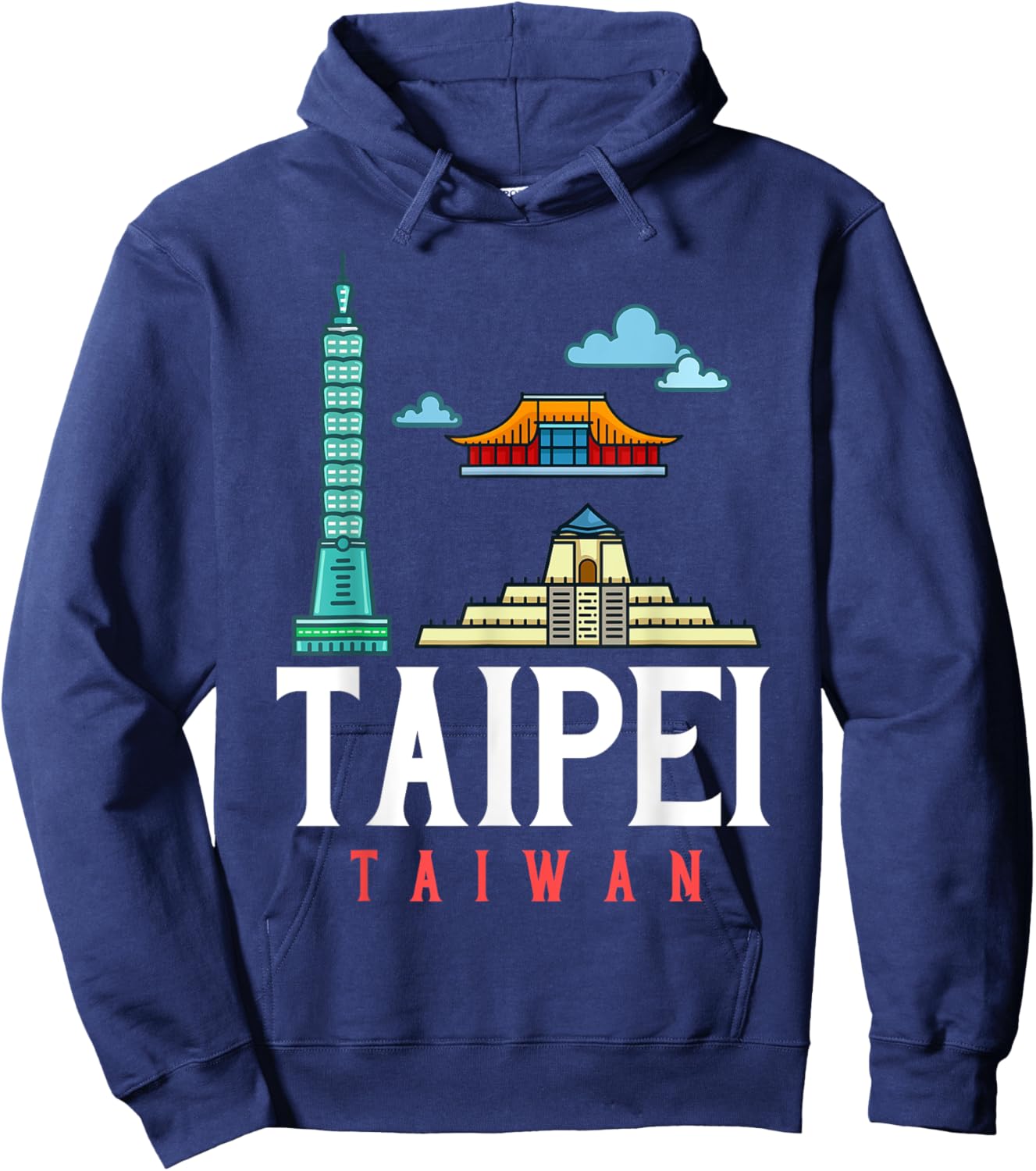 Taipei Taiwan City Skyline Map Travel Hoodie - Hoodie | Navy