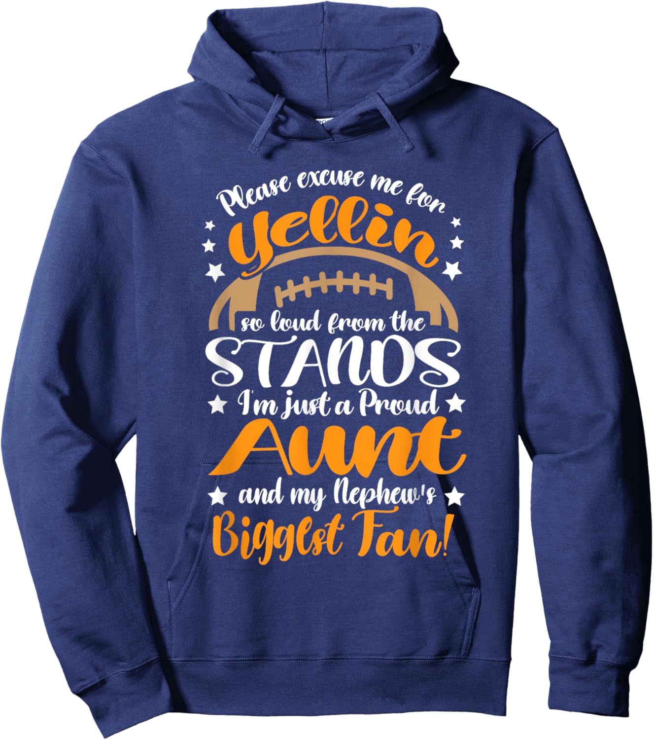 Nephew Biggest Fan Football Aunt Auntie Hoodie - Hoodie | Navy