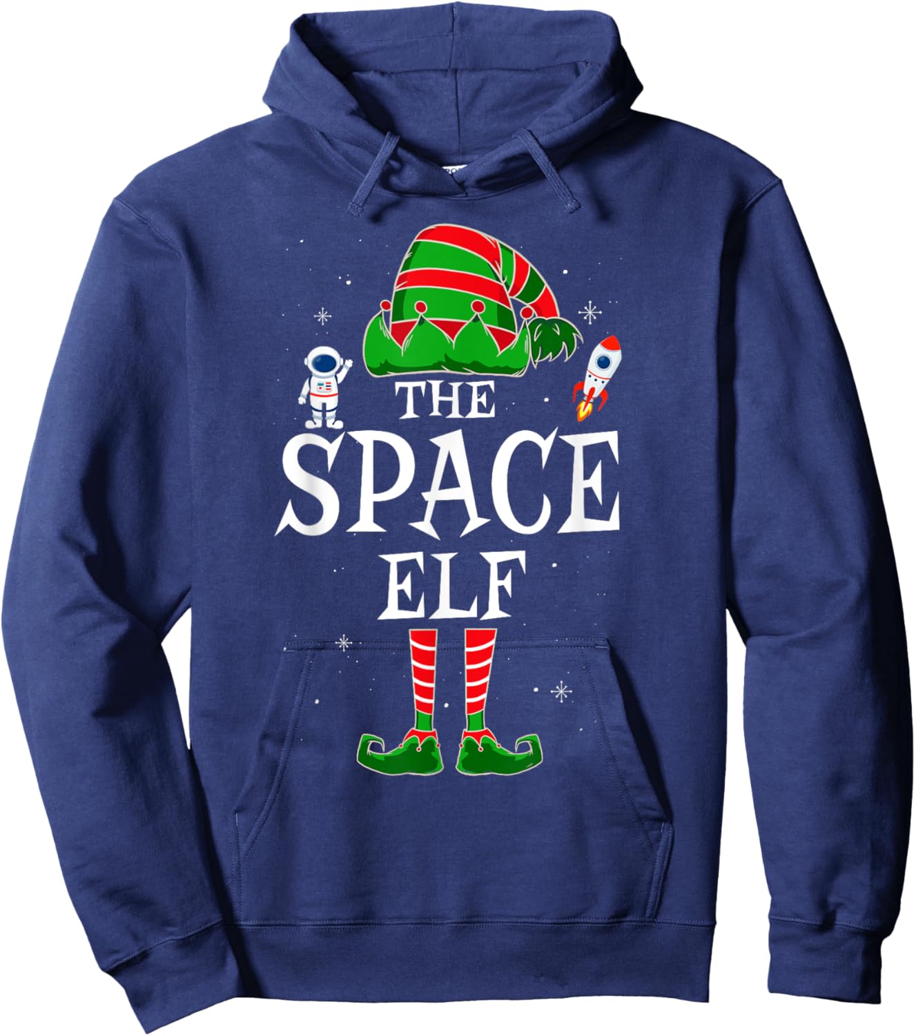 The Space Elf Group Matching Family Christmas Astronomy Hoodie - Hoodie | Navy