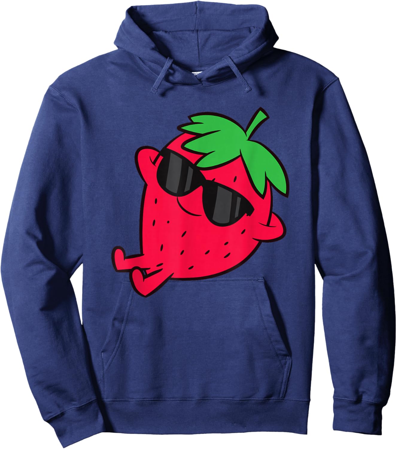 Cute Strawberry Fruit Relaxing Lazy Strawberry Hoodie - Hoodie | Navy