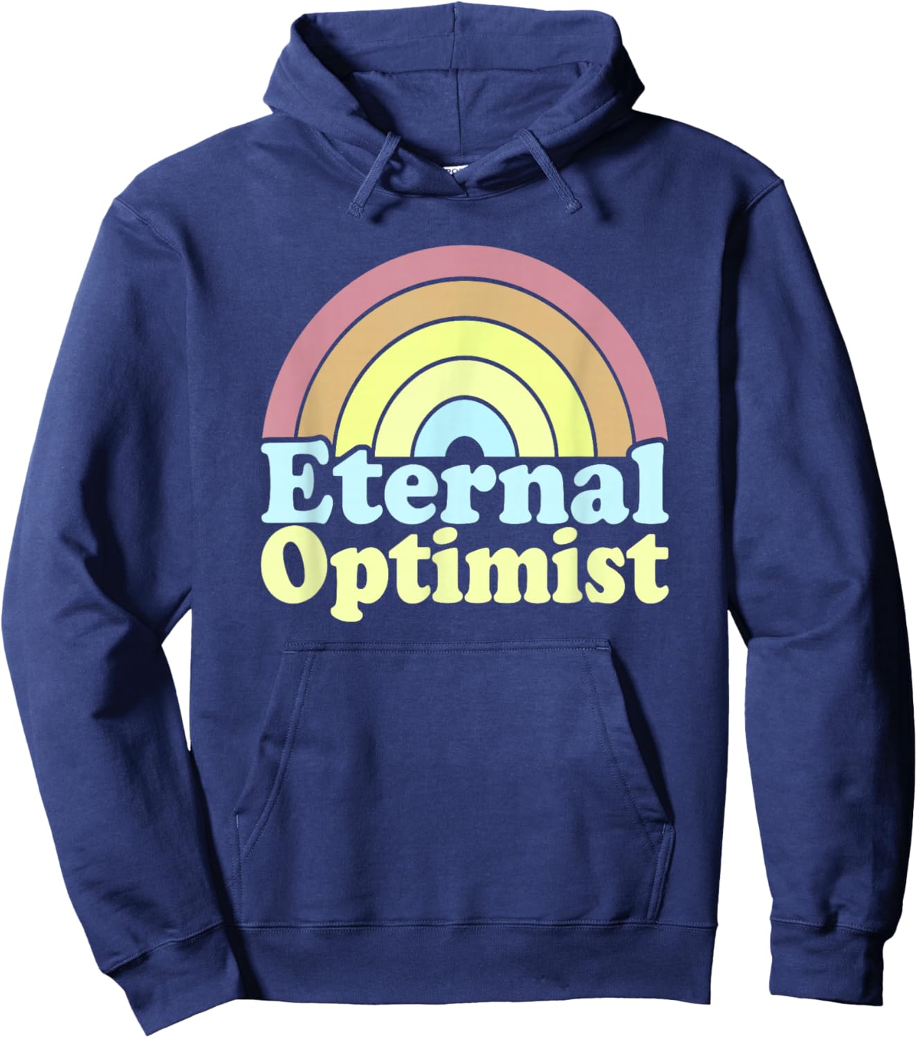 Eternal Optimist Retro Rainbow Pastel Positive Optimists Hoodie - Hoodie | Navy
