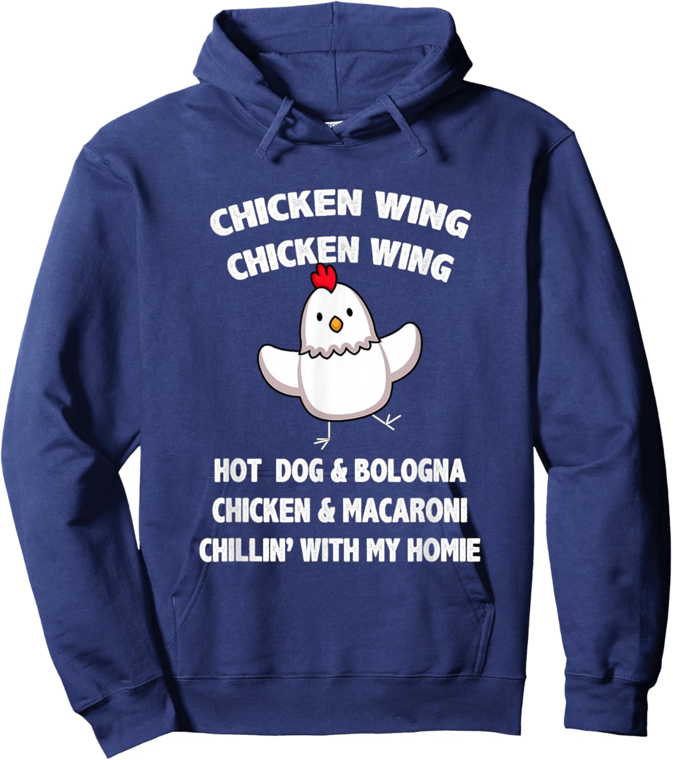 Kids Chicken Wing Chicken Wing Hot Dog and Bologna Toddlers Hoodie - Hoodie | Navy