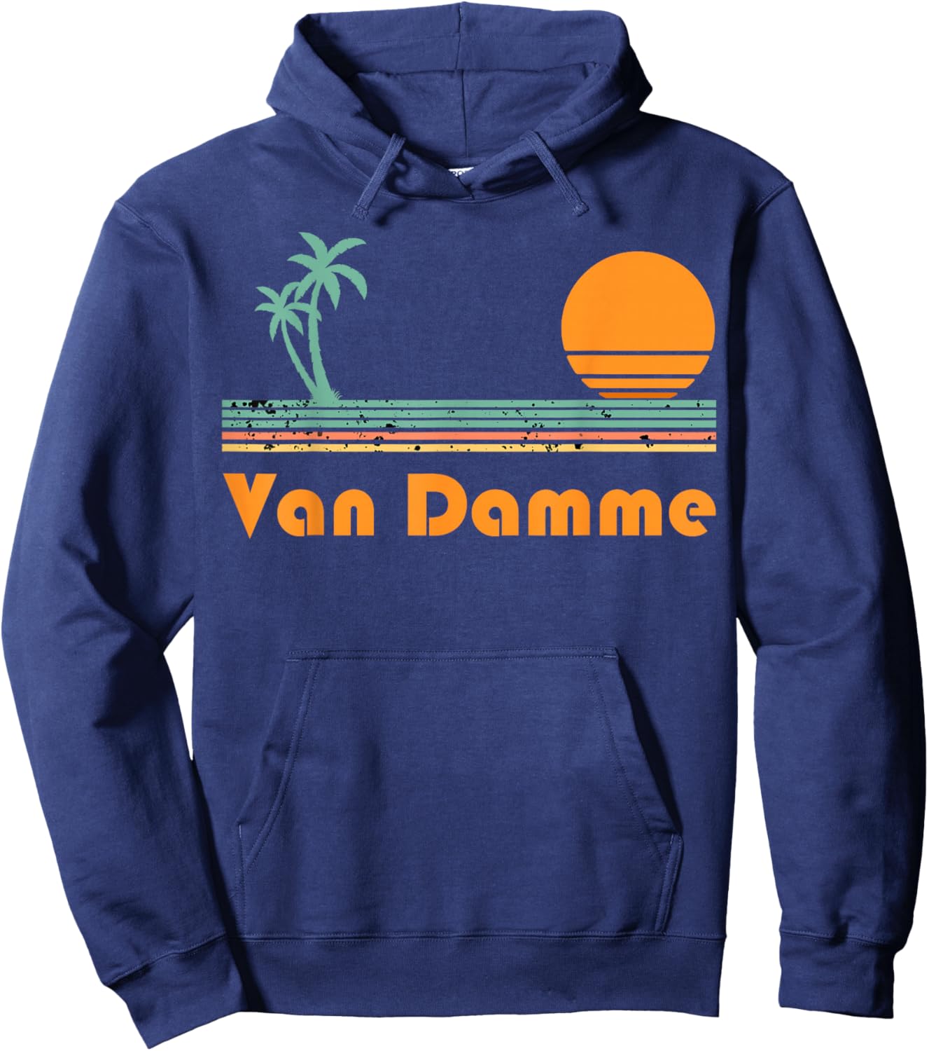 Vintage Van Damme Beach Sunset Hoodie - Hoodie | Navy