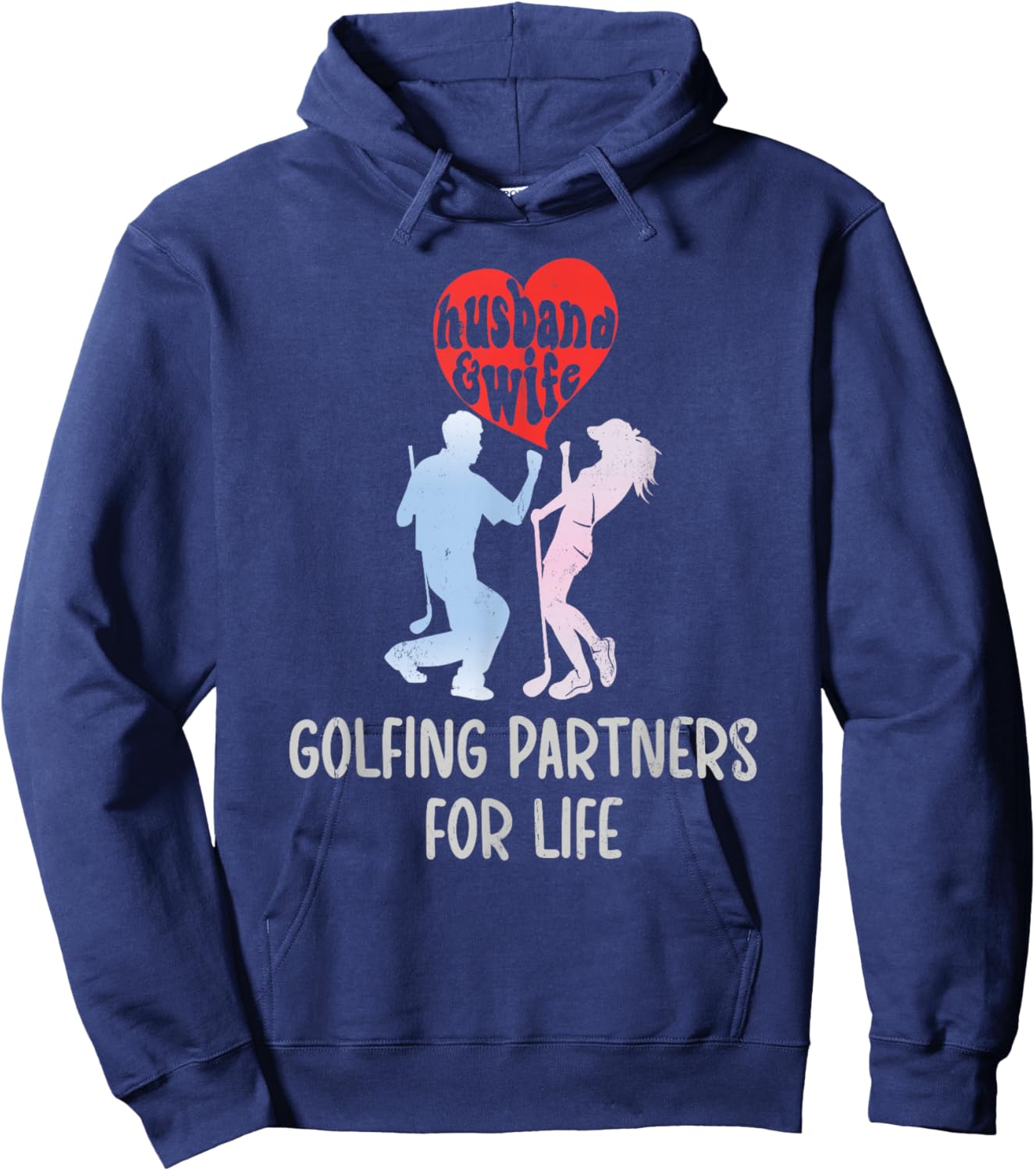 Husband & Wife Golfing Partners For Life Golf Lovers Couple Hoodie - Hoodie | Navy