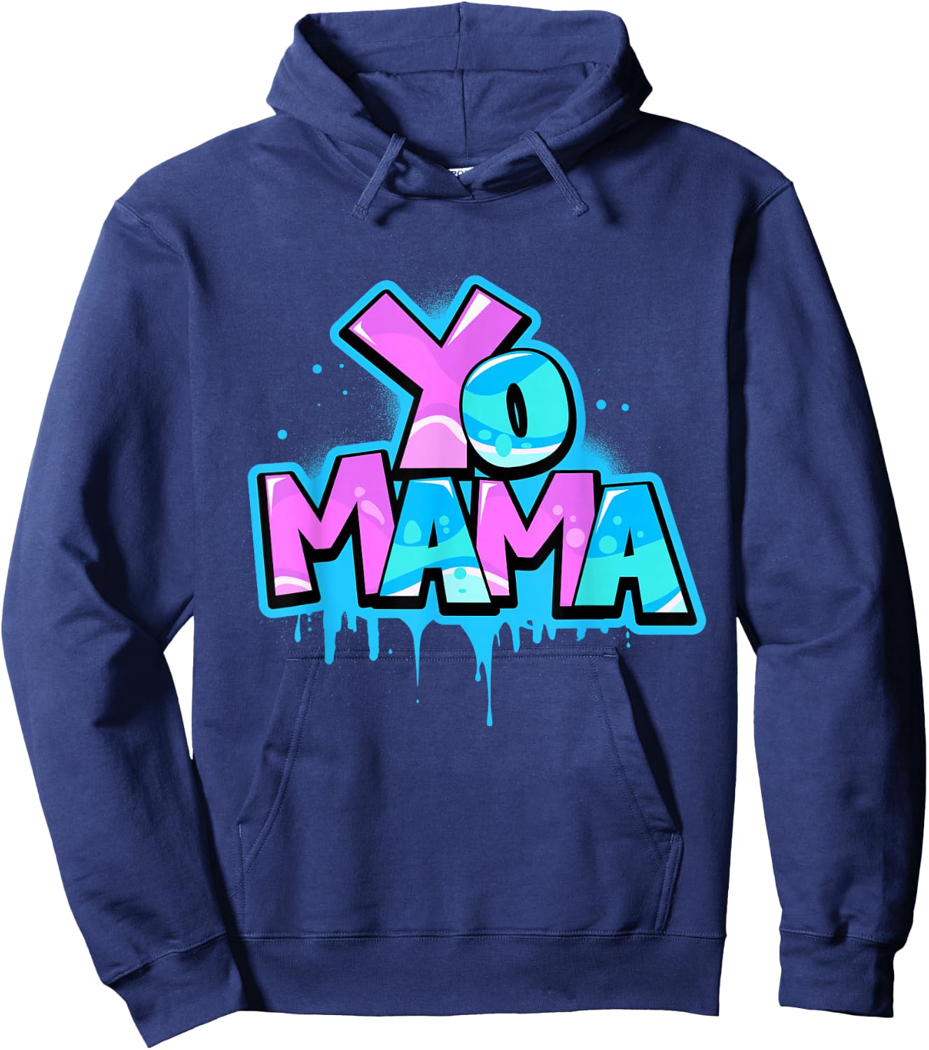 Yo Mama 80s 90s Hip Hop Lover Graffiti 1980's 1990s Fan Hoodie - Hoodie | Navy