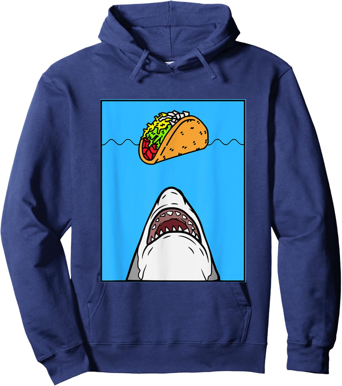 Shark Eating Tacos, Shark With Tacos, Funny Shark Tacos Hoodie - Hoodie | Navy