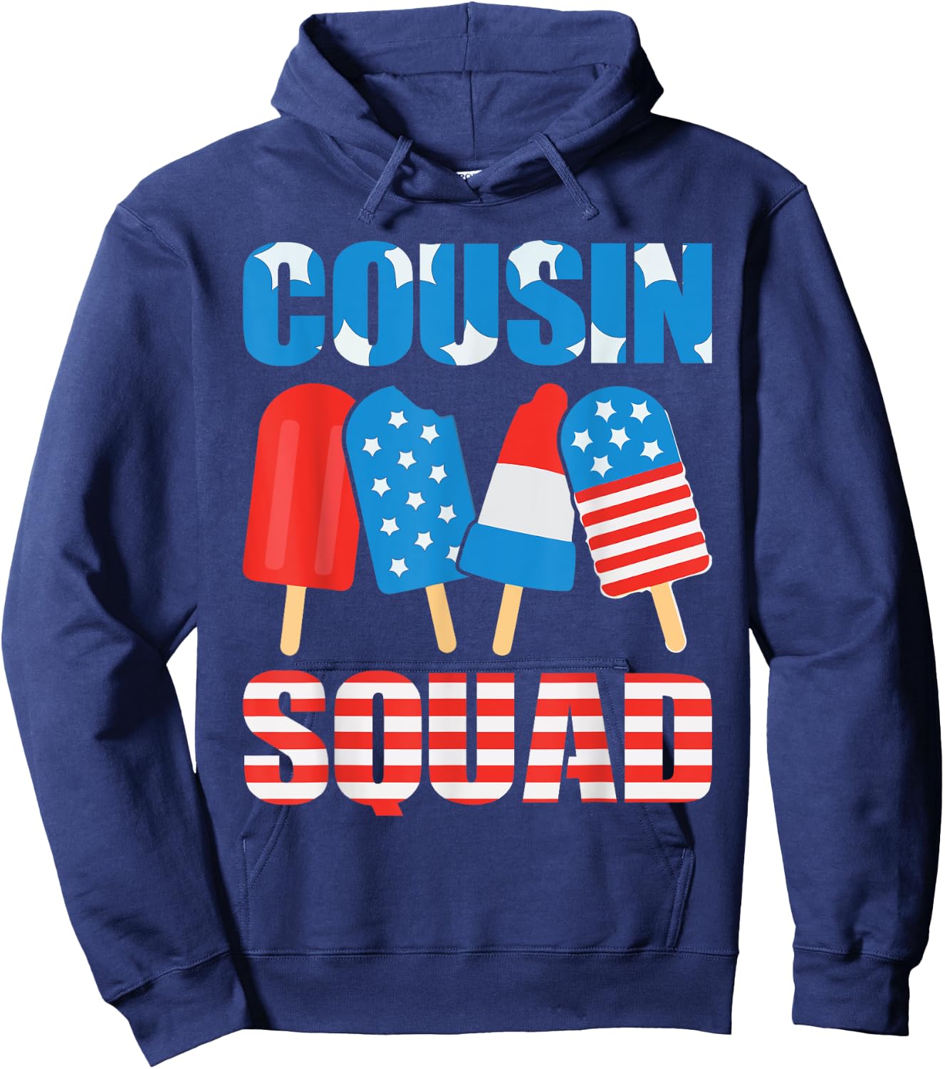 4th Of July Cousin Squad Crew Funny American Ice Pops Summer Women Kids Men Hoodie - Hoodie | Navy