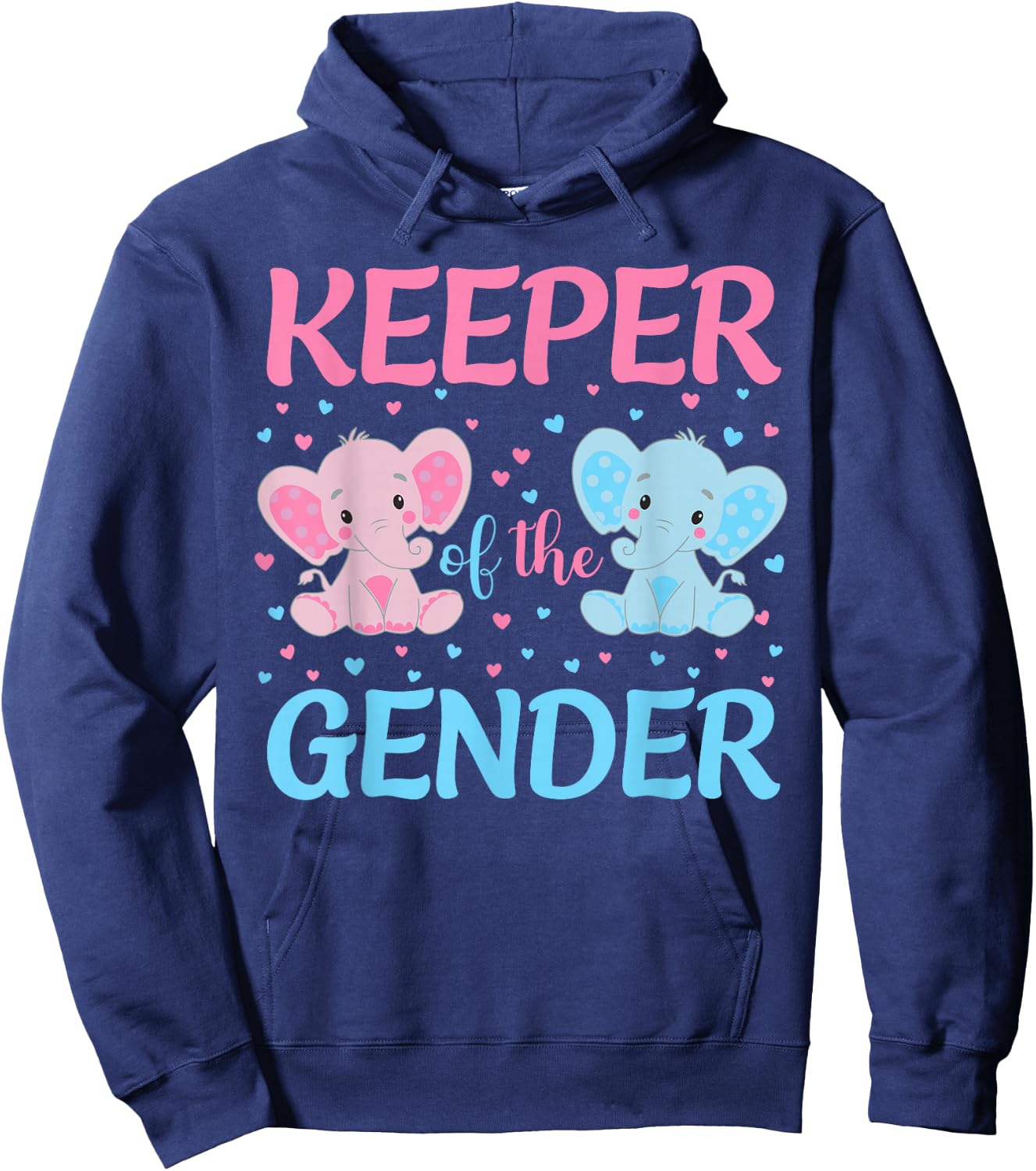 Keeper Of The Gender Men Gender Reveal Elephant Hoodie - Hoodie | Navy