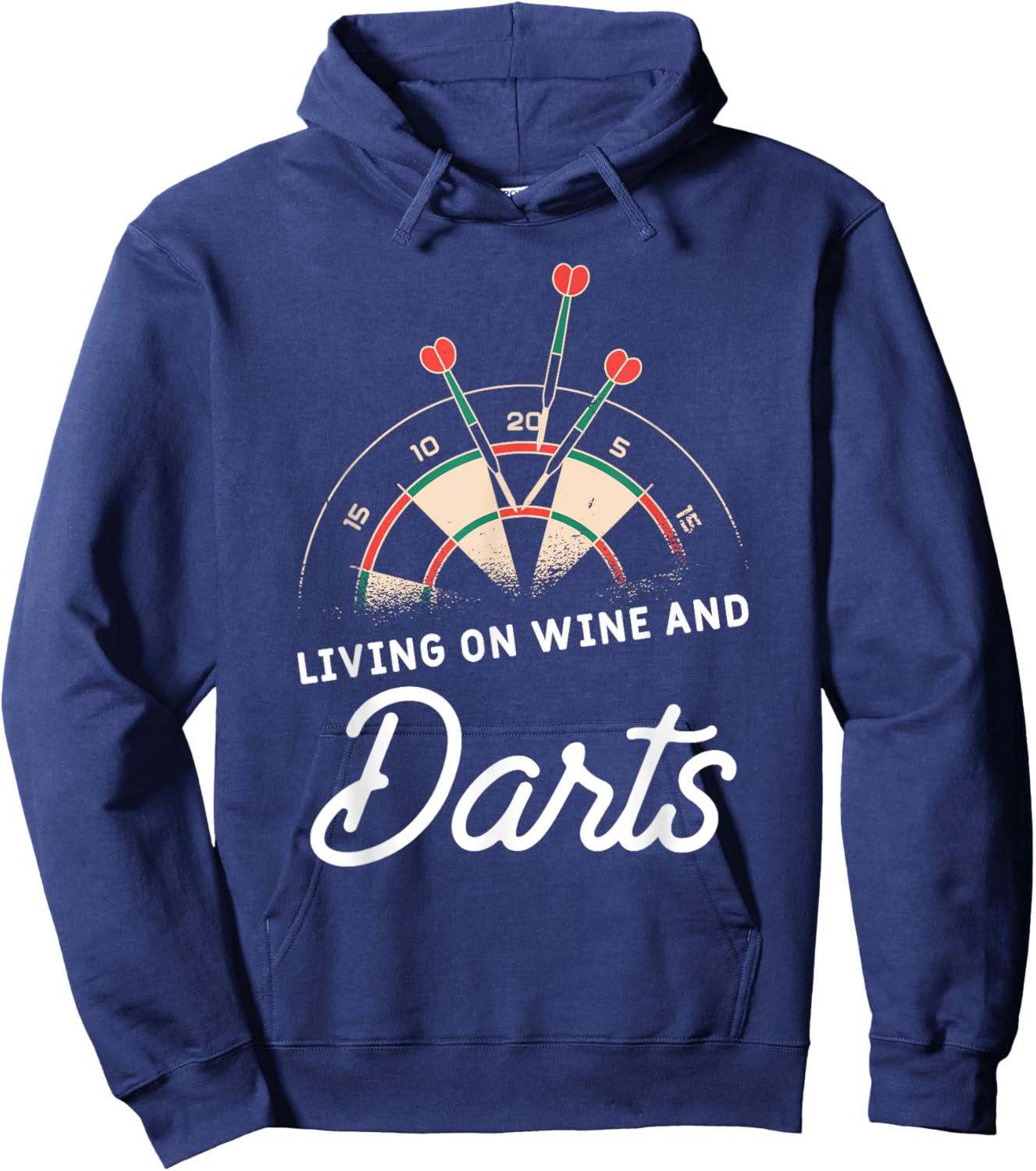 Living On Wine And Darts Dart Player Hoodie - Hoodie | Navy