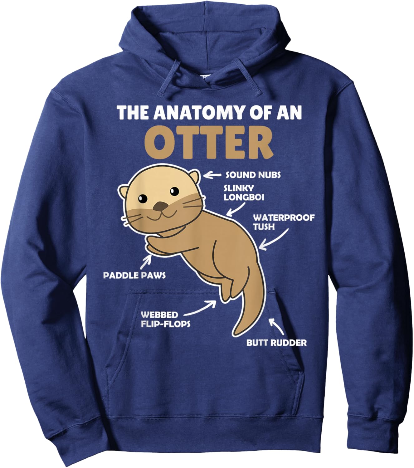 Cute Otter Explanation Anatomy Of An Otter Hoodie - Hoodie | Navy