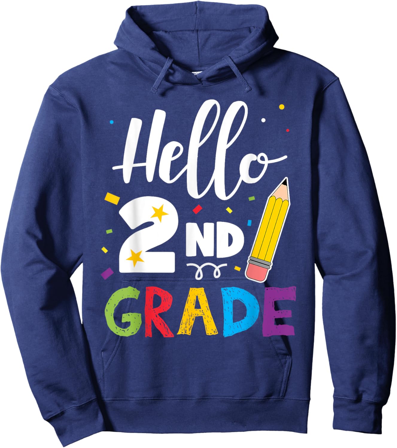 Hello 2nd Grade Back To School Teachers Gift Women Kids Hoodie - Hoodie | Navy