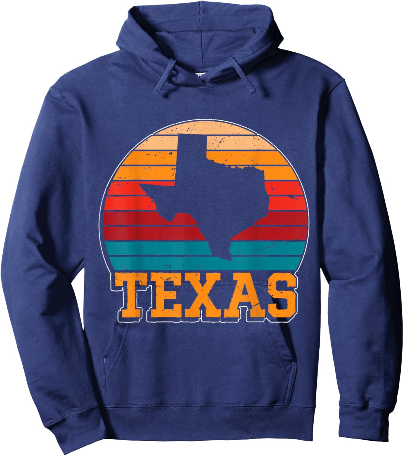 Texas Retro Vintage Sunset US State Texas Silhouette Hoodie - Hoodie | Navy