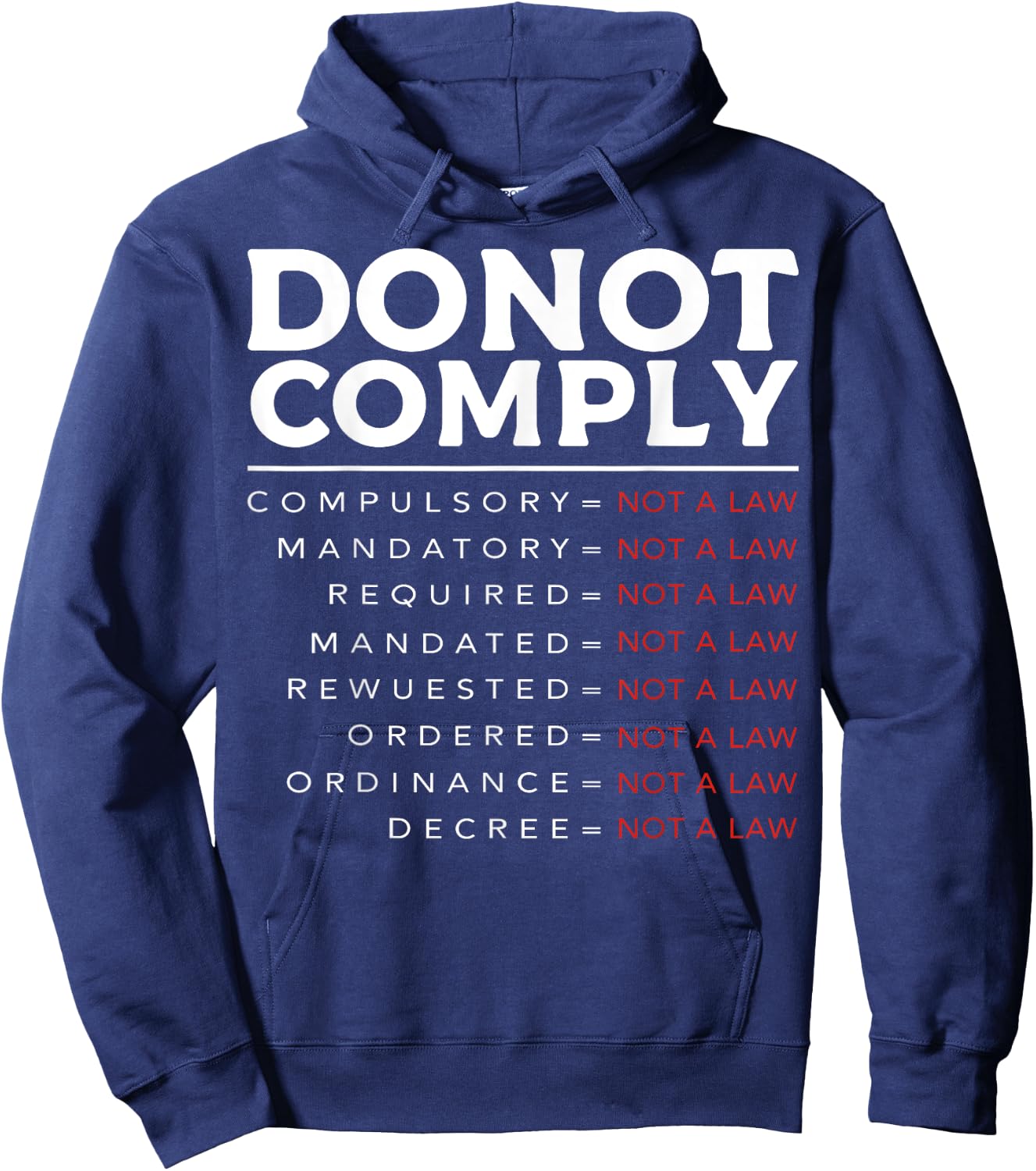 Do Not Comply Hoodie - Hoodie | Navy