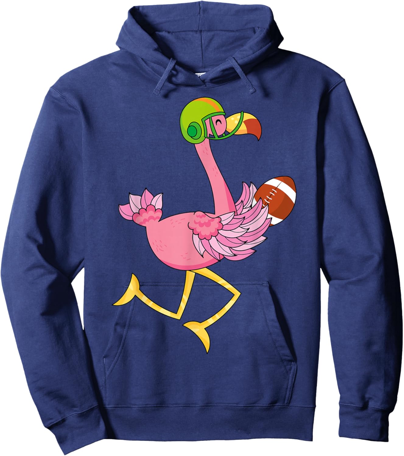 Flamingo Football Flamingo Playing Football Hoodie - Hoodie | Navy
