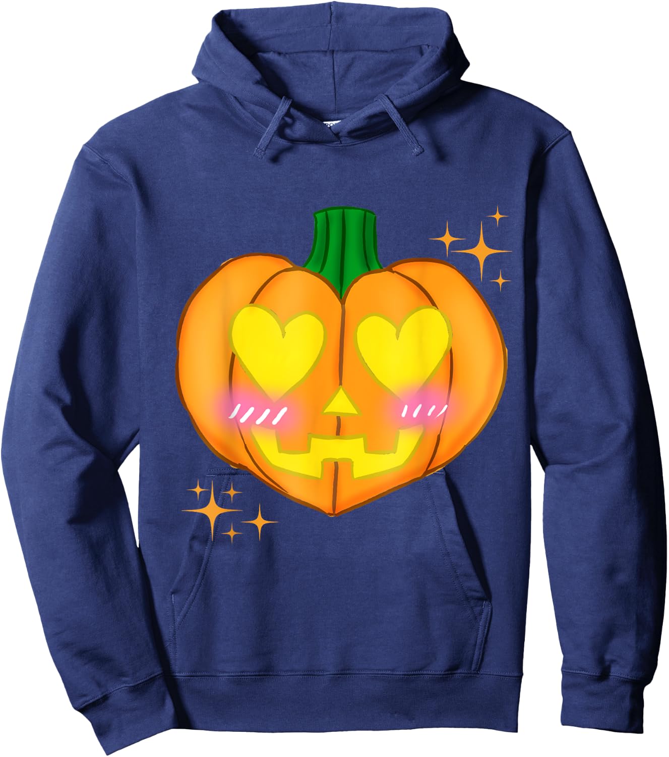 UMBERDUSK Valloween Valentine's Day Kawaii Goth Pumpkin Hoodie - Hoodie | Navy