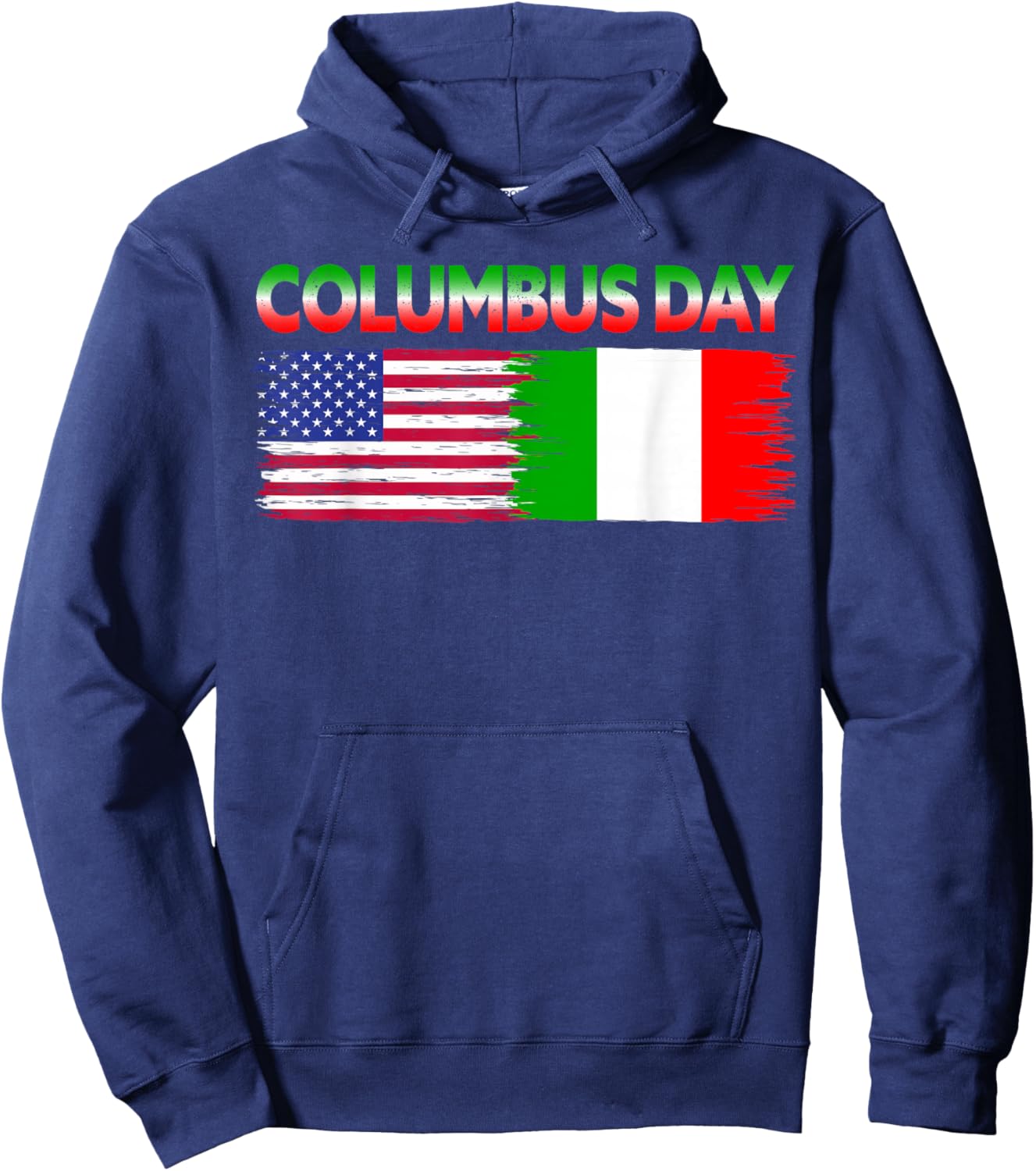 Christopher Columbus Day USA Flag Italian American Heritage Hoodie - Hoodie | Navy