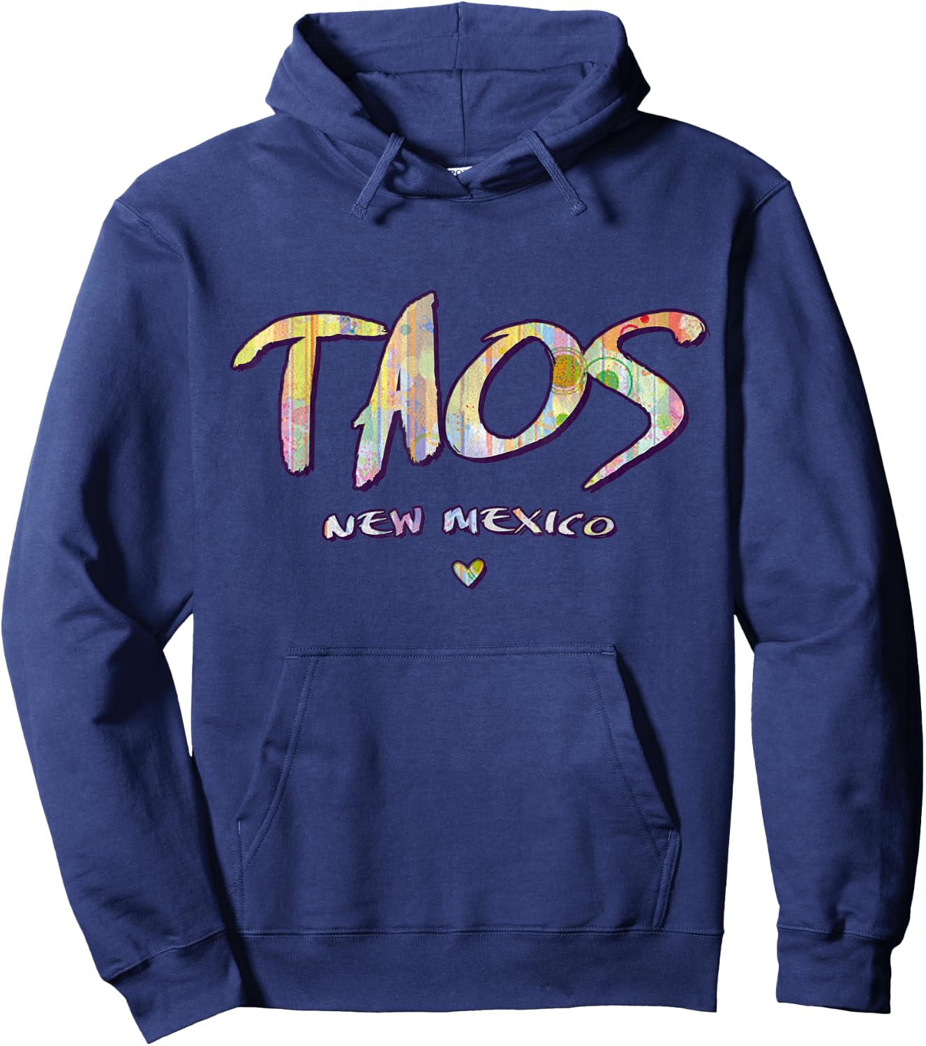 Taos New Mexico - Taos NM Watercolor Logo Hoodie - Hoodie | Navy