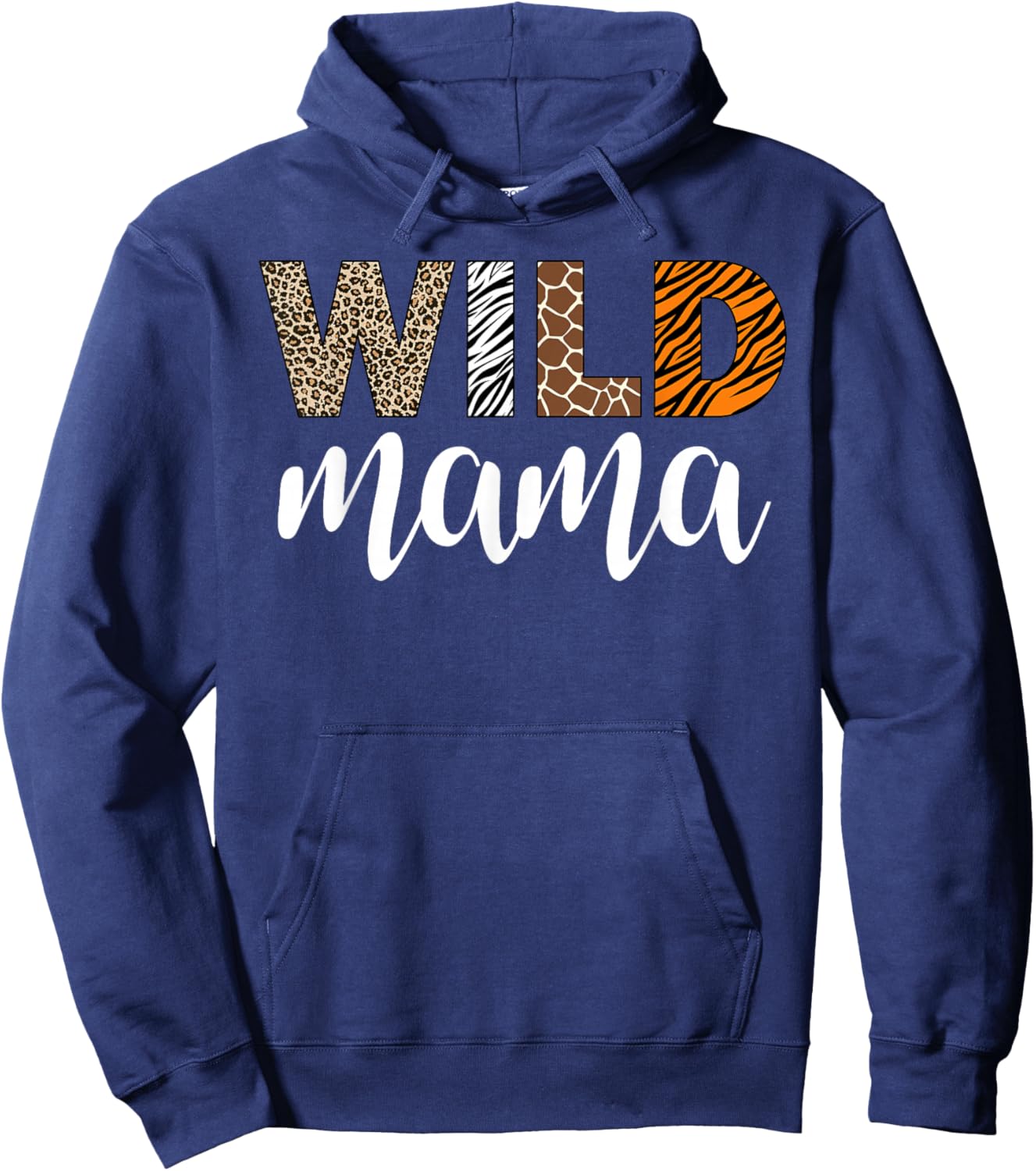 Mama of The Wild One Zoo Birthday Safari Jungle Family Hoodie - Hoodie | Navy