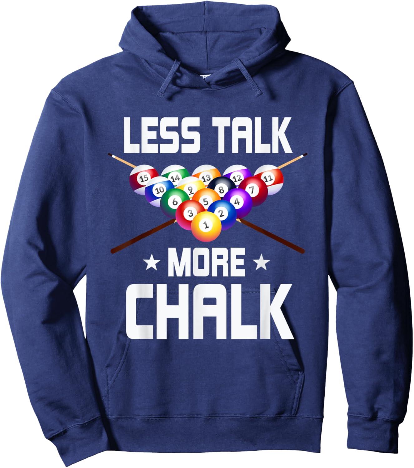 Less Talk More Chalk Pool Snooker Billiard Ball Hoodie - Hoodie | Navy