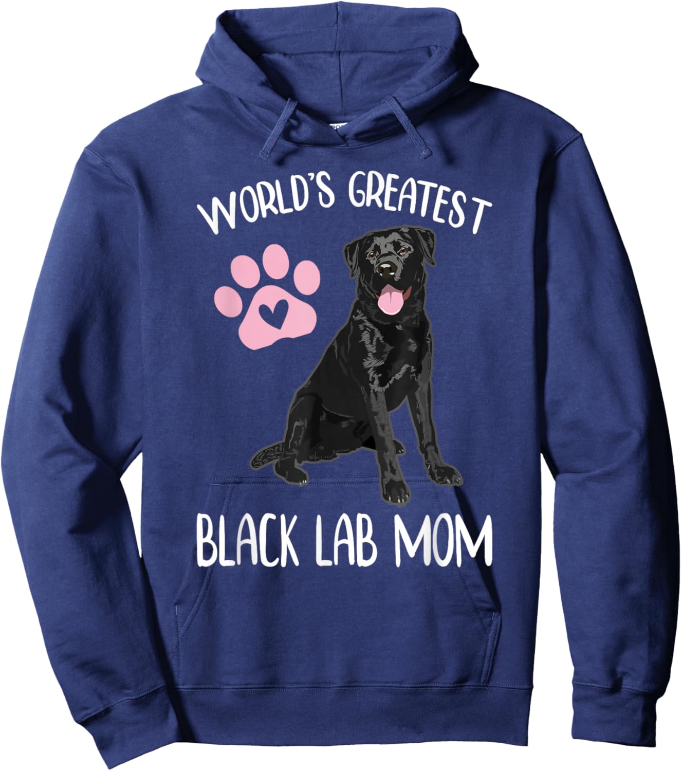 World's Greatest Black Lab Mom Dog Lover Graphic Women Girls Hoodie - Hoodie | Navy