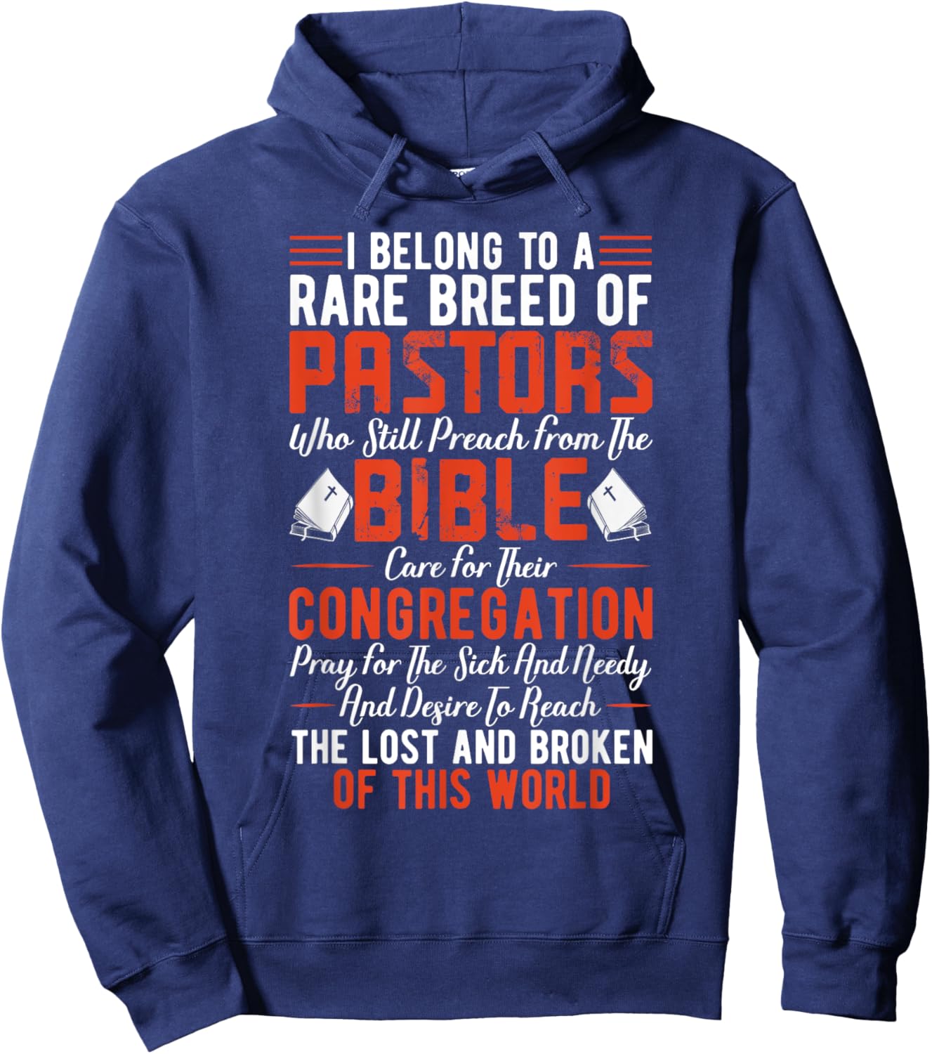 I Belong To A Rare Breed Of Pastors Minister Clergy Pastor Hoodie - Hoodie | Navy