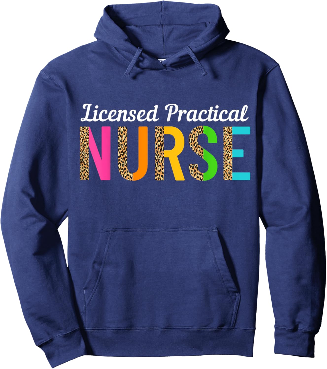 LPN Licensed Practical Nurse Graduation Leopard Print Women Hoodie - Hoodie | Navy