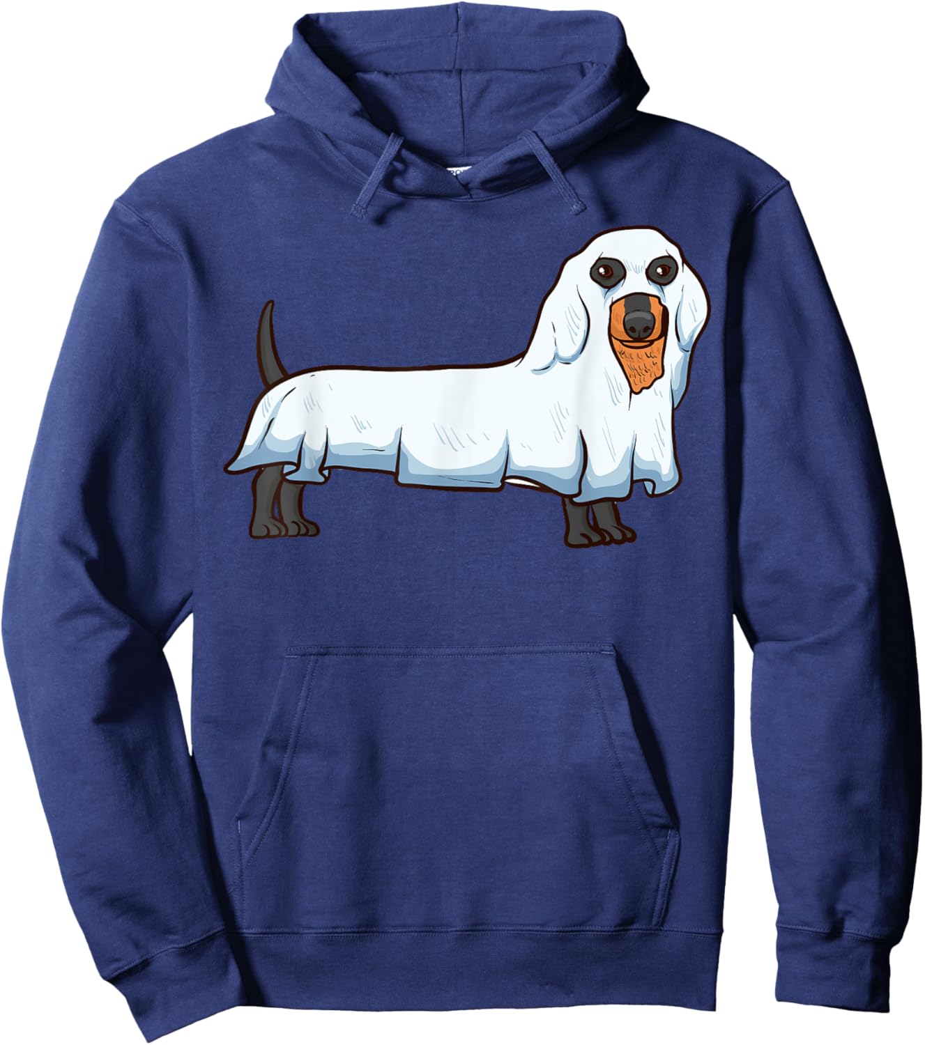 Ghost Dachshund Spooky Dog Viennese Halloween Costume Hoodie - Hoodie | Navy