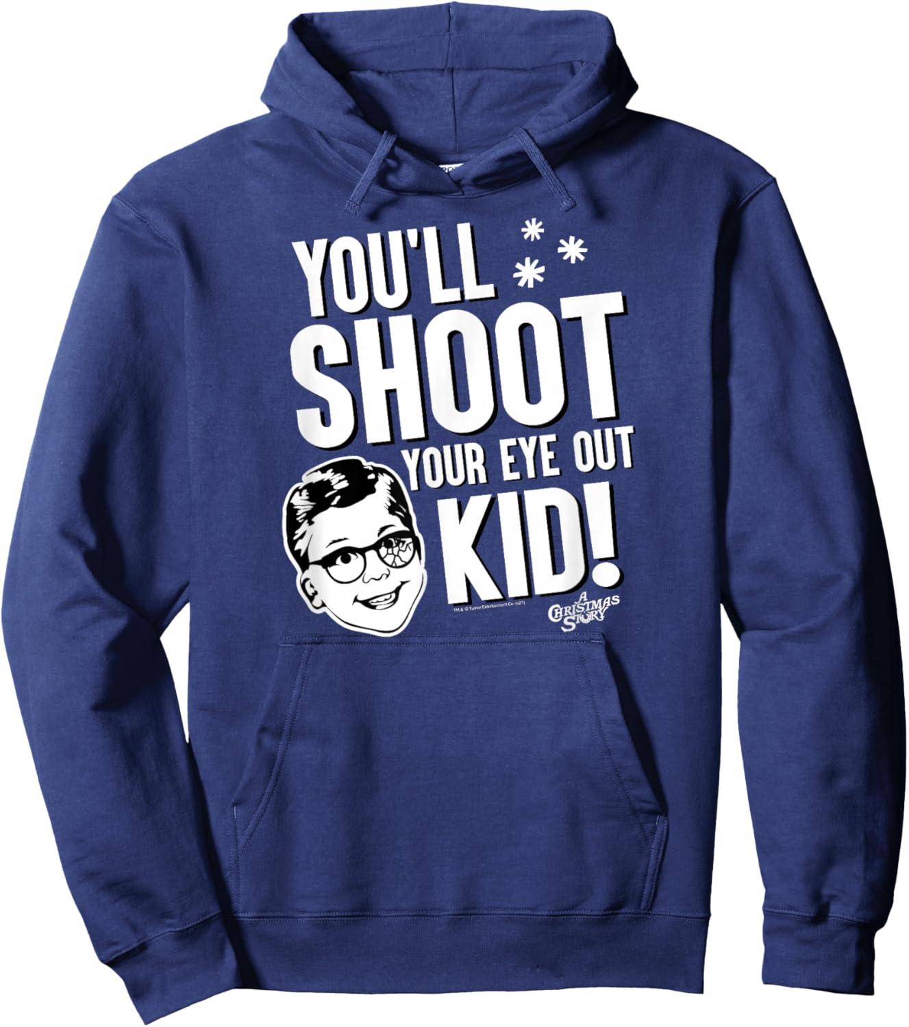 A Christmas Story You'll Shoot Your Eye Out Kid Holiday Hoodie - Hoodie | Navy