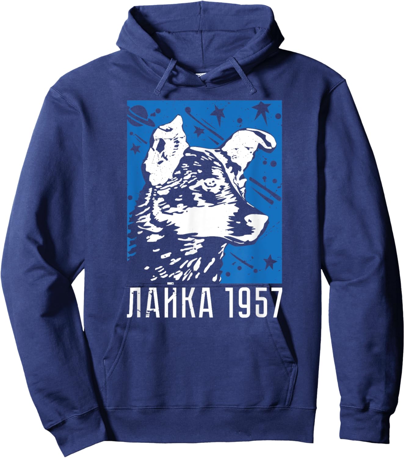 Laika Dog Sputnik Space Space Travel USSR Women Hoodie - Hoodie | Navy
