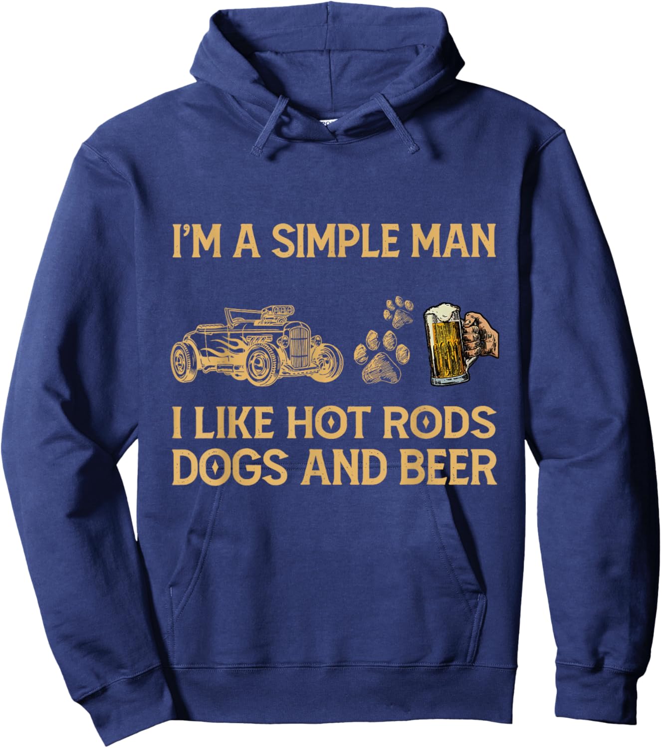 Truck I'm A Simple Man I like Hot Rods Dogs And Beer Hoodie - Hoodie | Navy