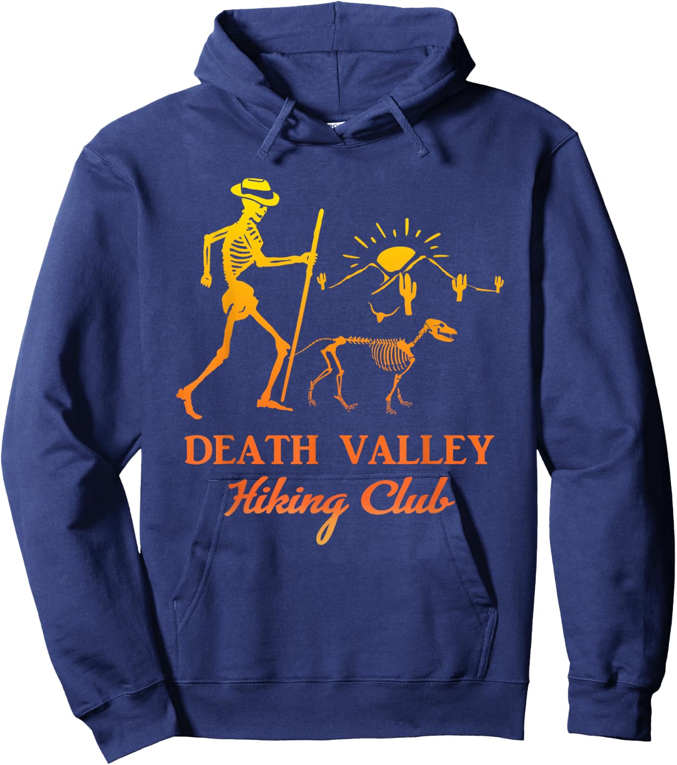 Death Valley Hiking Club Man and Dog Desert Outdoors Hoodie - Hoodie | Navy
