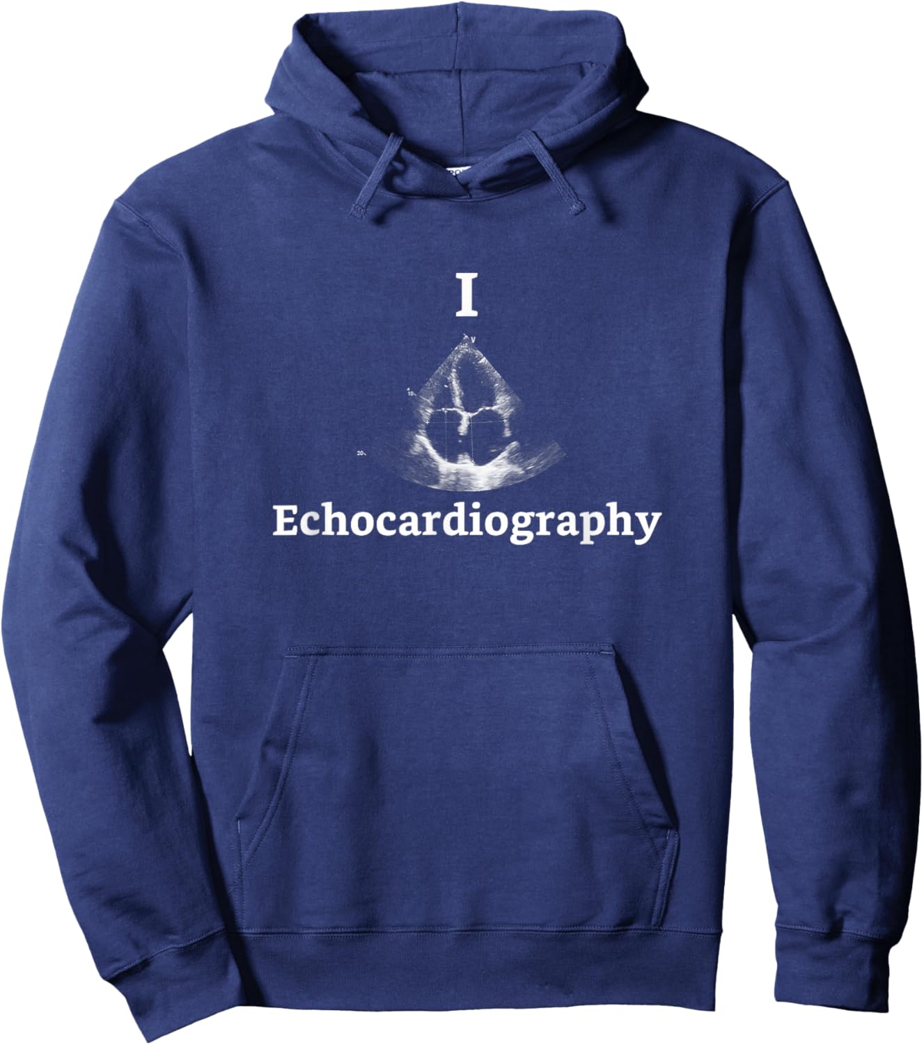 I (heart) Echocardiography | Funny Echocardiography Tech Hoodie - Hoodie | Navy