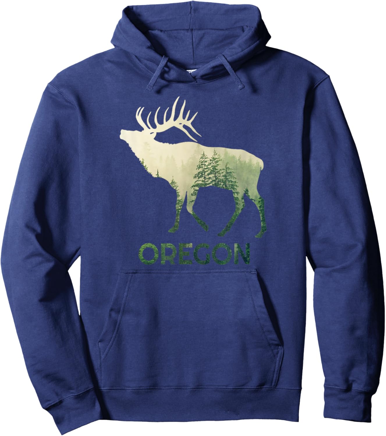 Oregon Pride Elk Forest Wildlife Nature Mountain Proud Hoodie - Hoodie | Navy