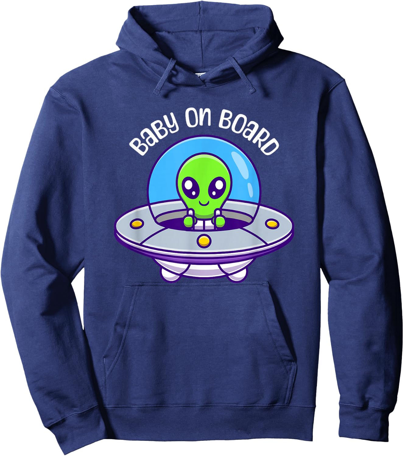 Cute Alien Baby On Board Pregnancy Announcement Hoodie - Hoodie | Navy
