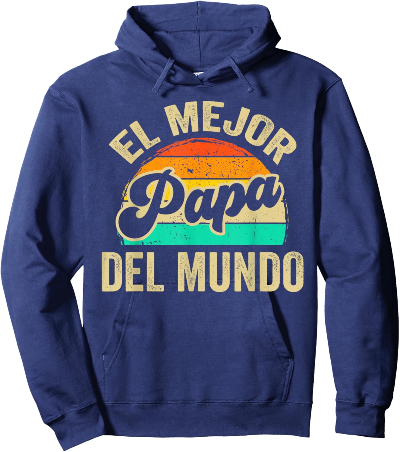 El Mejor Papa Del Mundo Vintage Retro Father Dad Grandpa Hoodie - Hoodie | Navy