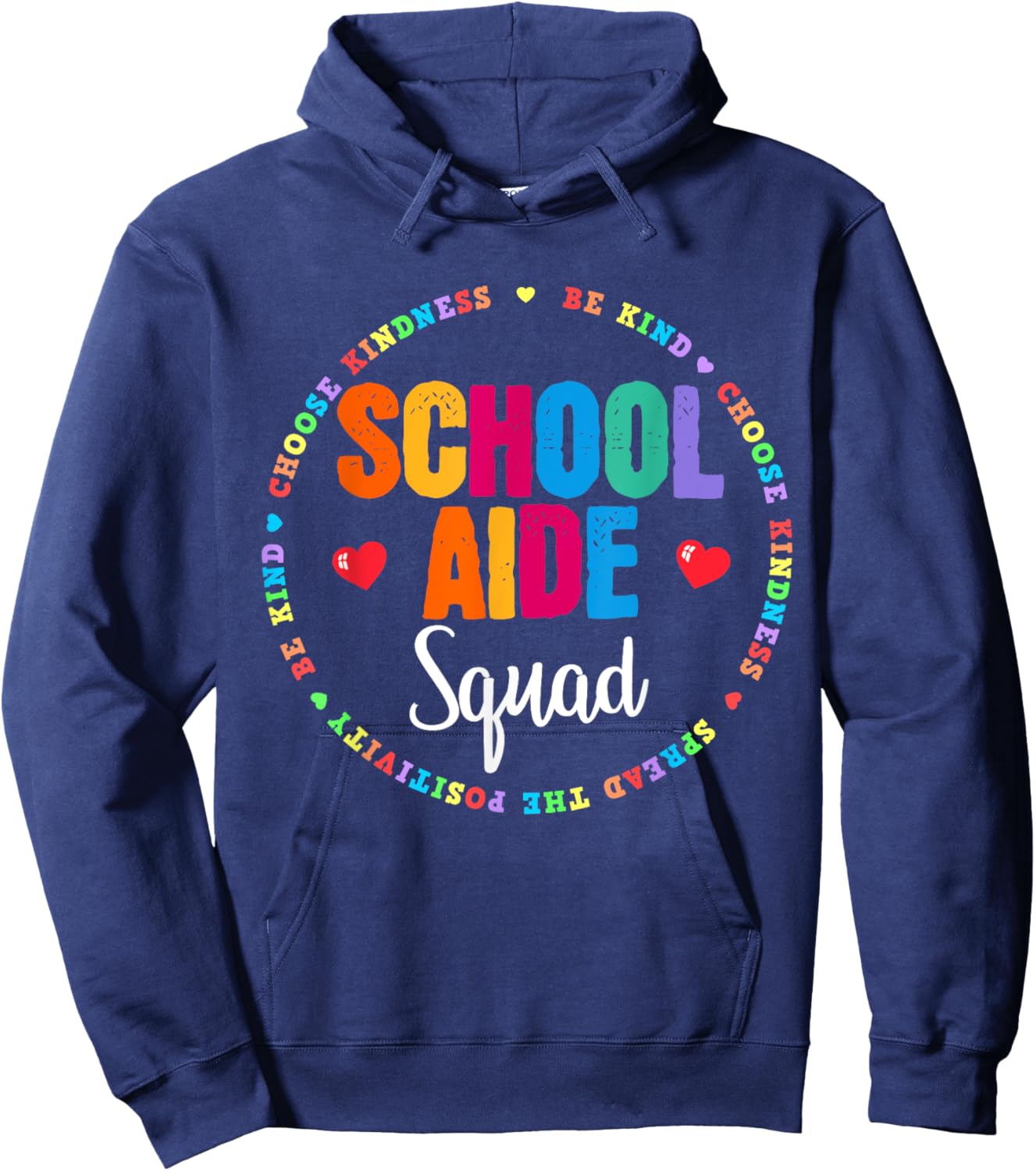 Admin School Aide Squad Funny Back To School Teacher Crew Women Girls Kids Hoodie - Hoodie | Navy