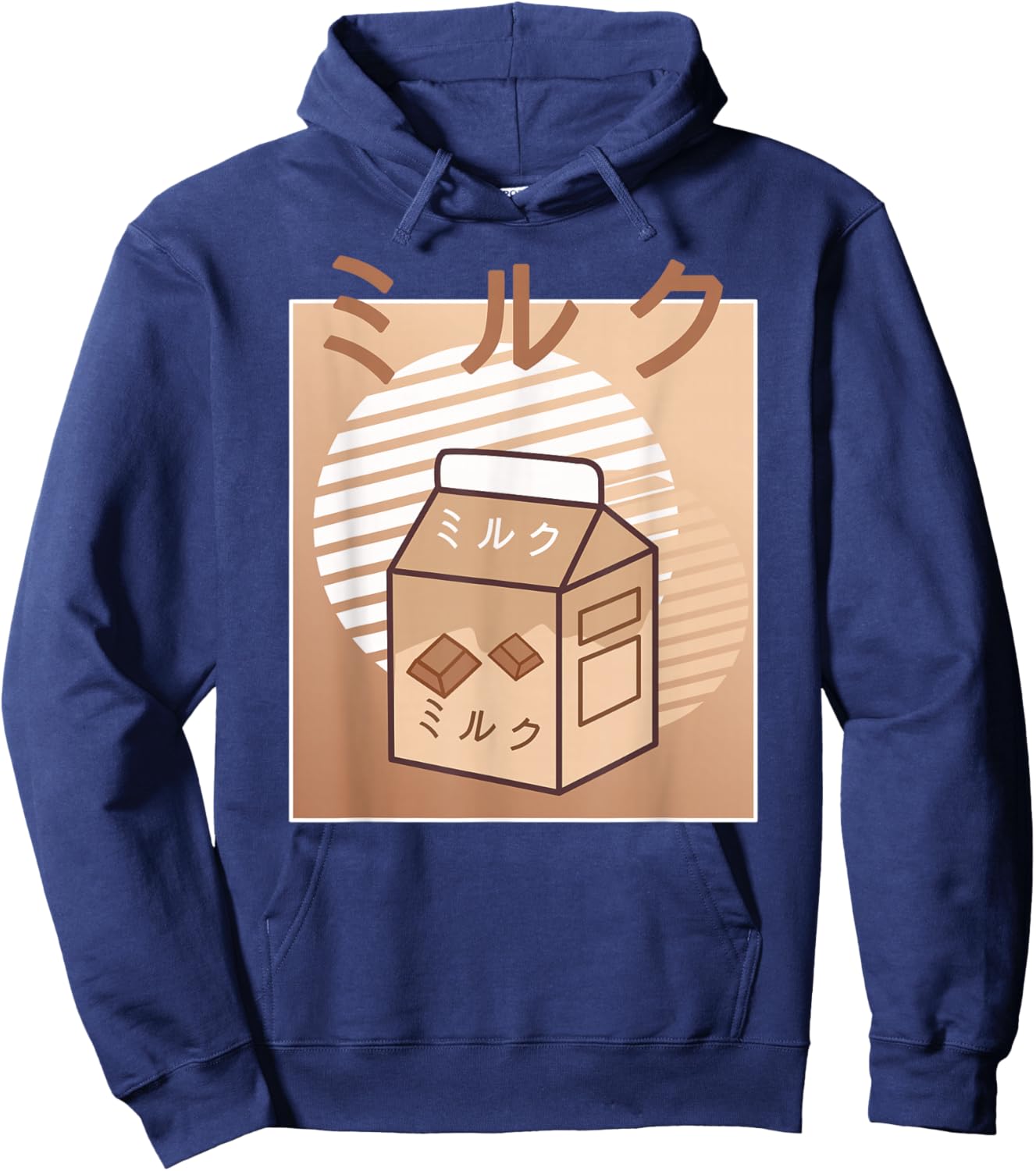 Kawaii Milk Retro Japanese Chocolate Milkshake Anime Hoodie - Hoodie | Navy