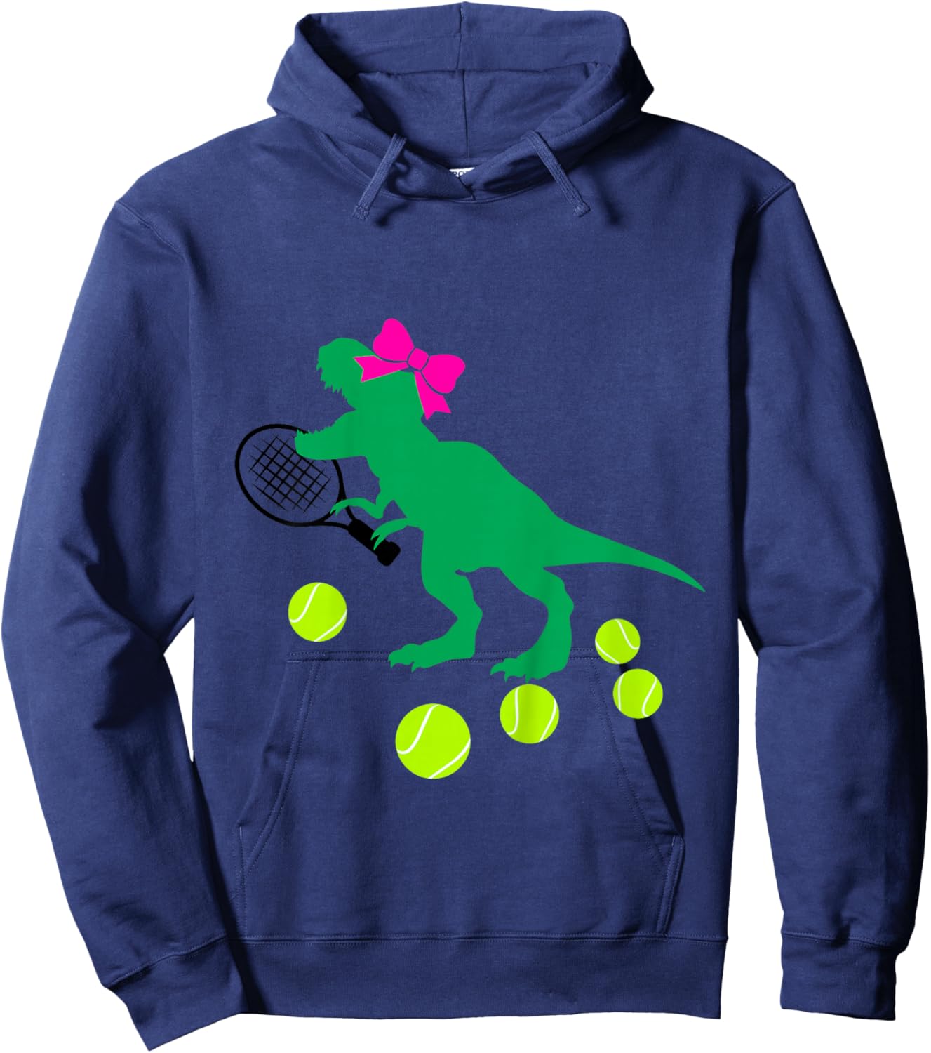 Girls Tennis Dinosaur with Bow for Toddler and Baby Dino Hoodie - Hoodie | Navy
