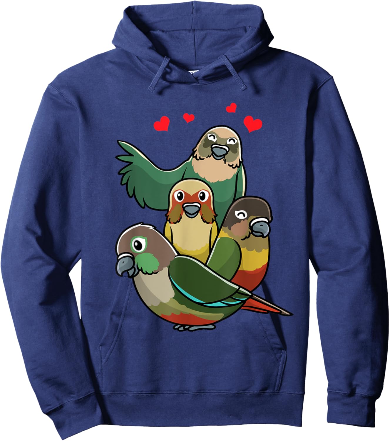 Green Cheek Conure Green-Cheeked Parakeet Parrot Hoodie - Hoodie | Navy