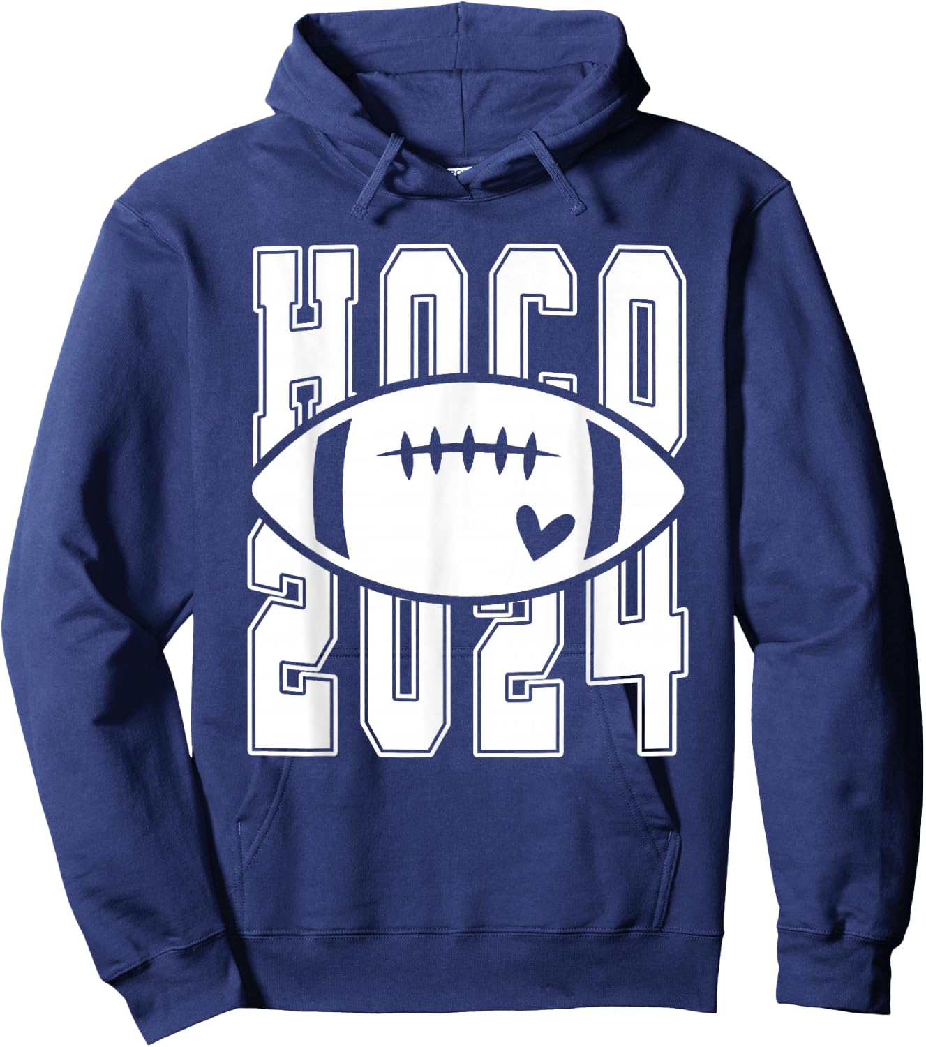 Hoco 2024 Homecoming Funny Football Game Day School Reunion Hoodie - Hoodie | Navy