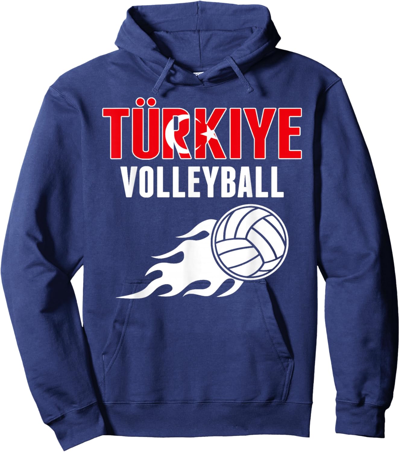 Proud Türkiye Volleyball Fan Jersey Pride Turkey Flag Sport Hoodie - Hoodie | Navy