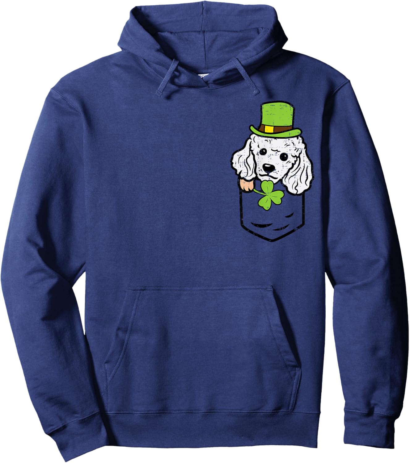 Irish Pocket Poodle Dog Saint Paddys St Patricks Day Women Hoodie - Hoodie | Navy