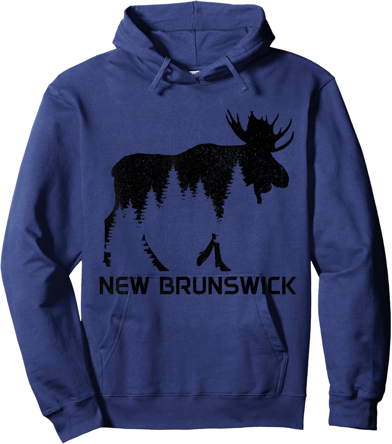 New Brunswick Canada Vintage Moose Souvenir Hoodie - Hoodie | Navy
