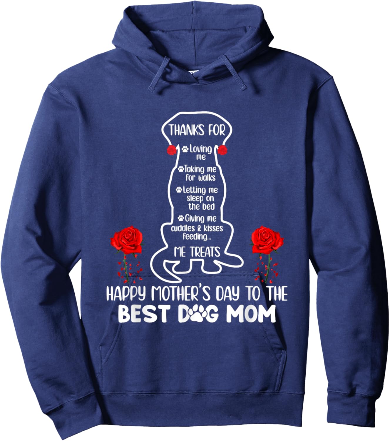 Happy Mother's Day Dog Mom Funny Mom Dog Owner Best Dog Mama Hoodie - Hoodie | Navy