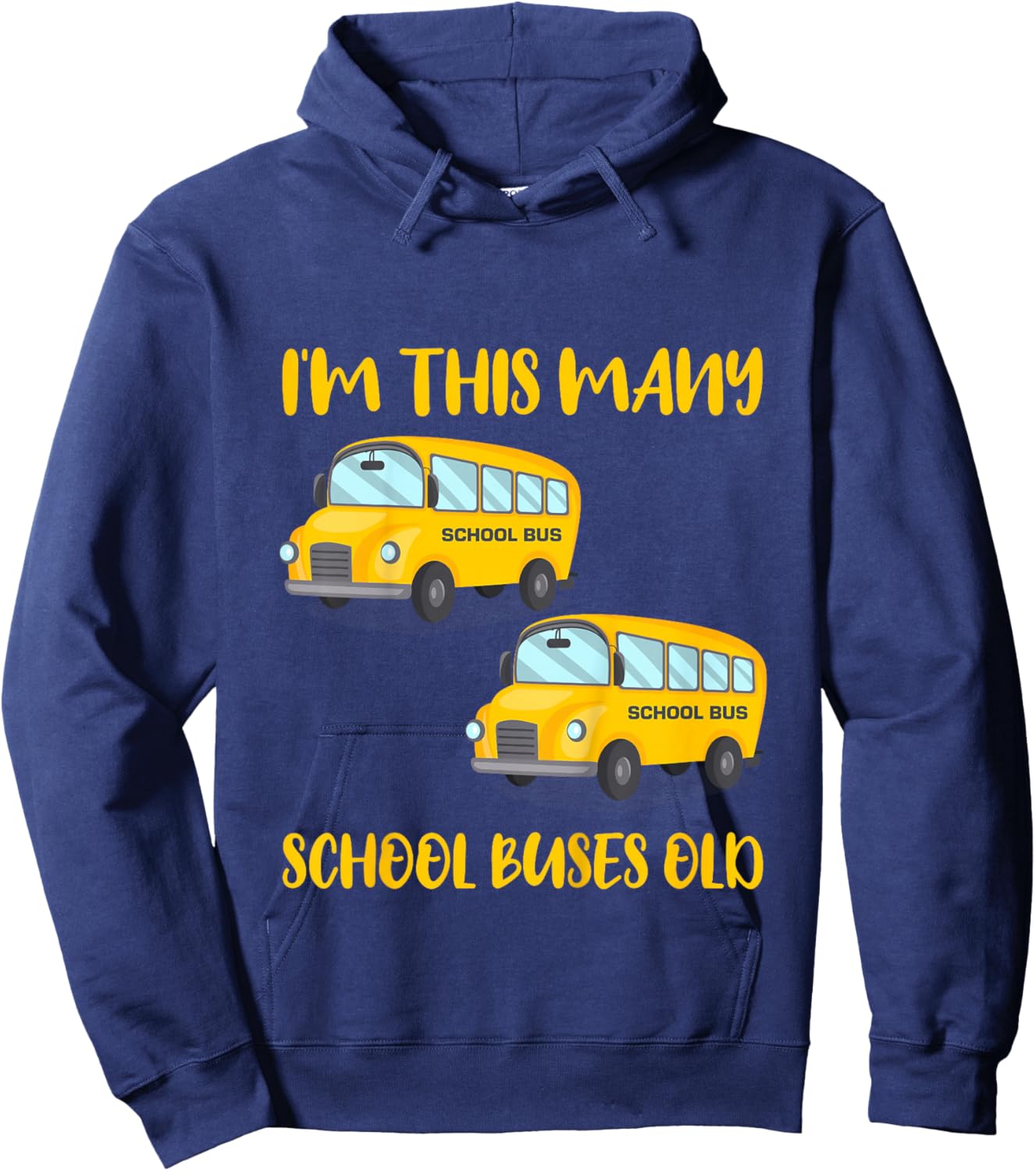 2 Year Old Boy School Bus Kids 2nd Birthday Hoodie - Hoodie | Navy