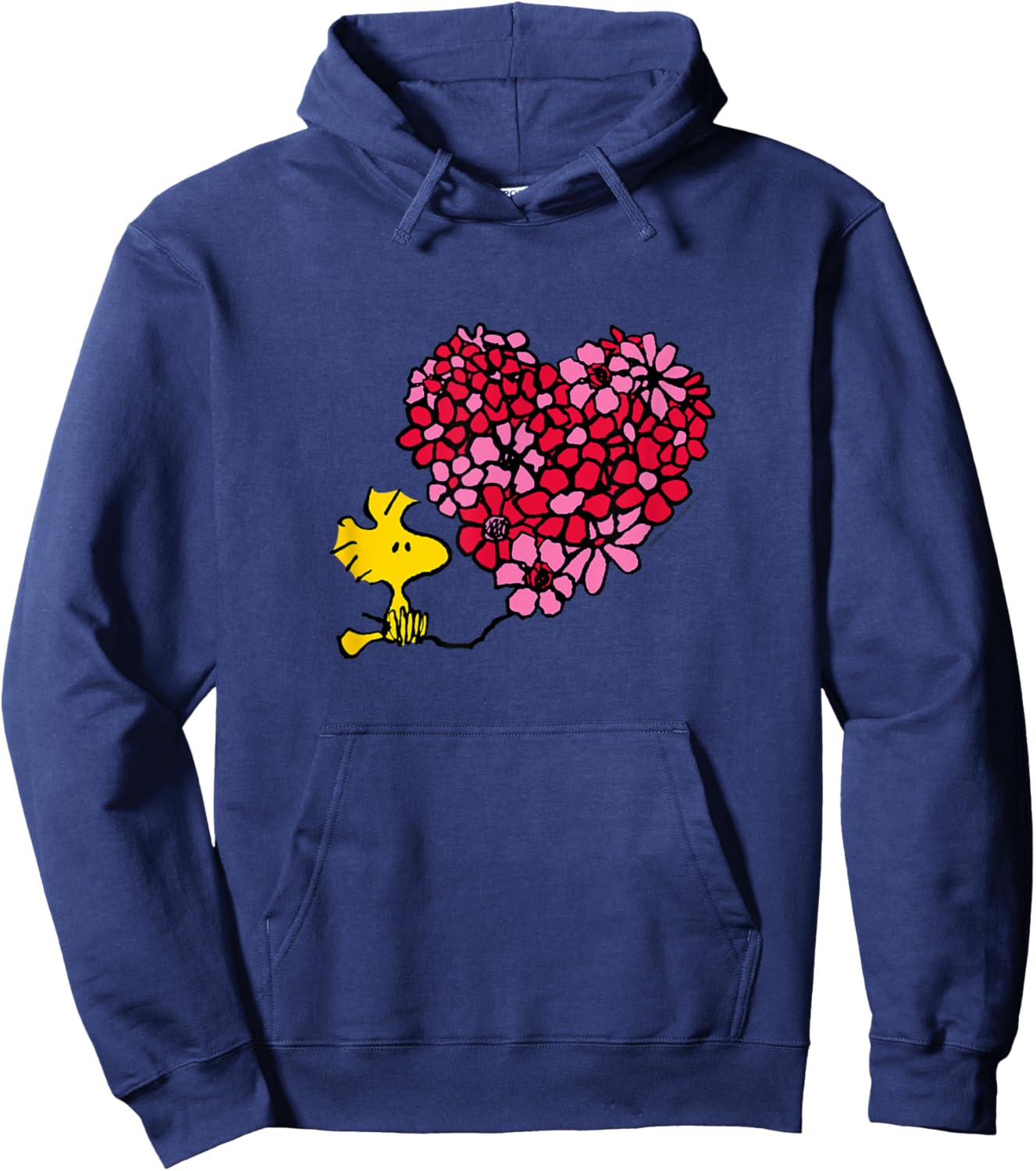 Peanuts - Valentines - Woodstock Floral Heart Hoodie - Hoodie | Navy